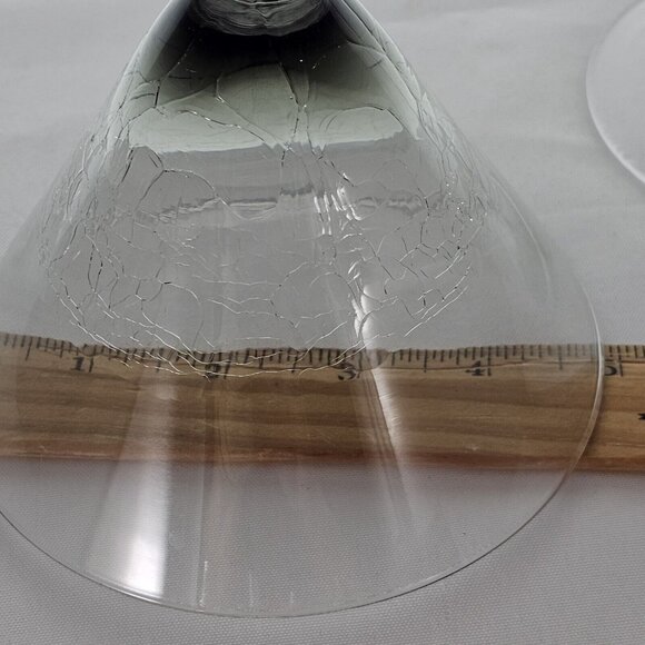 Pier 1 Smoke Crackle Martini Glasses 7.5" discontinued grey goblets 10z set- 2 - Picture 7 of 8